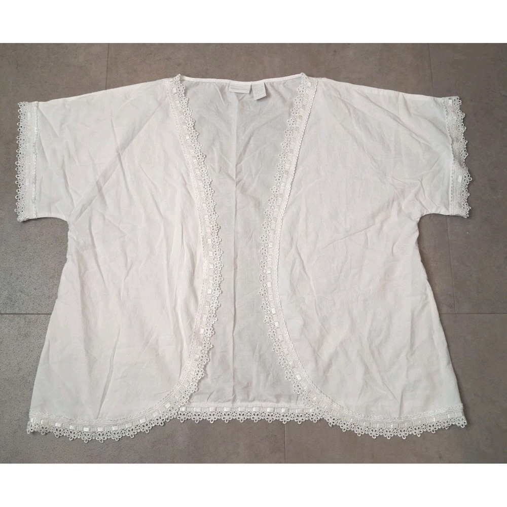 Parisian Lace Short Kimono Large Cotton Festival Lightweight Cover Up Girly - Picture 2 of 9